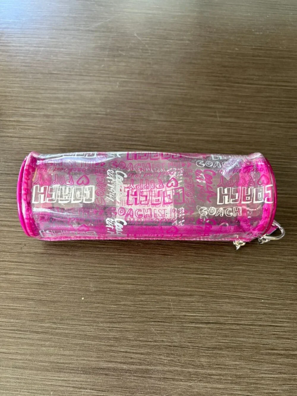 Coach Poppy Transparent Barrel Pouch (Pink) - Picture 4 of 7
